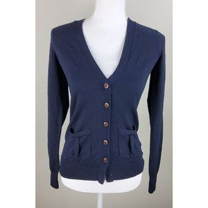 Ralph Lauren Rugby 100% Merino Wool Cardigan Sweater Navy Size XS
